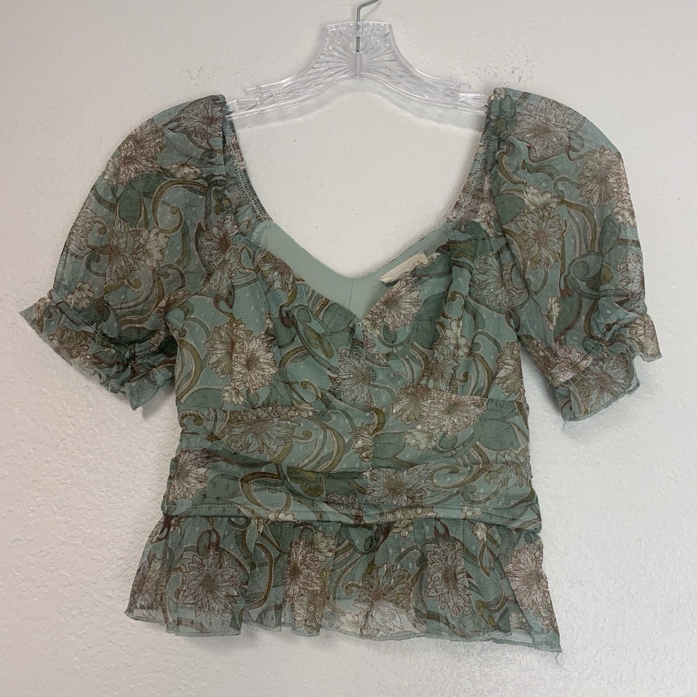 Meraki Top Womens XS Crop Babydoll Y2K Fairy Whimsical‎ Cottage Boho Romantic